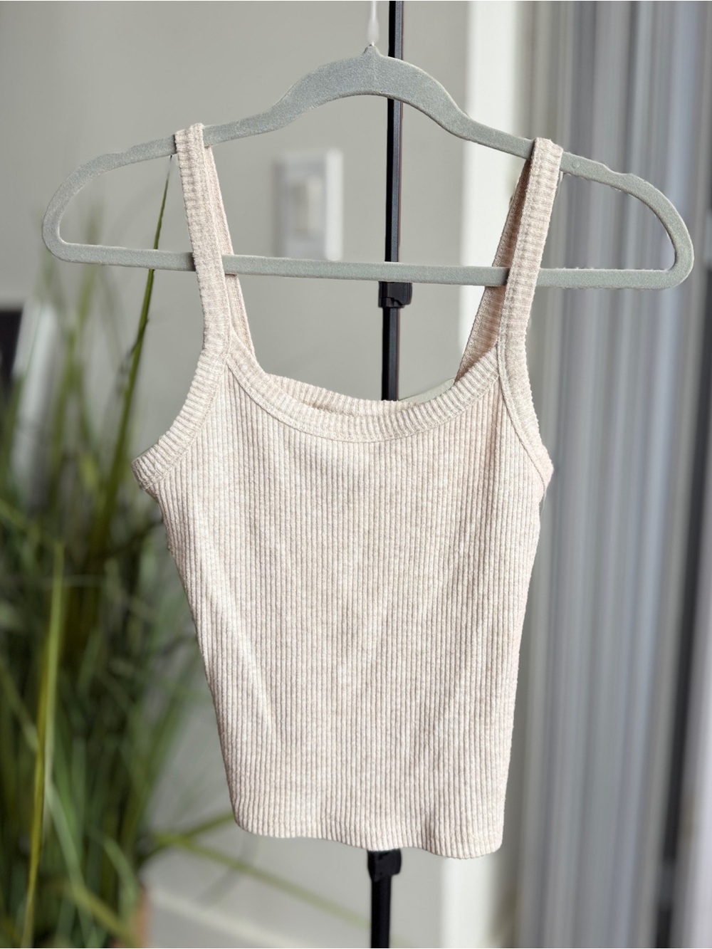 Universal Thread Cream Ribbed Tank & Button-Front Cardigan Set - Picture 2 of 3